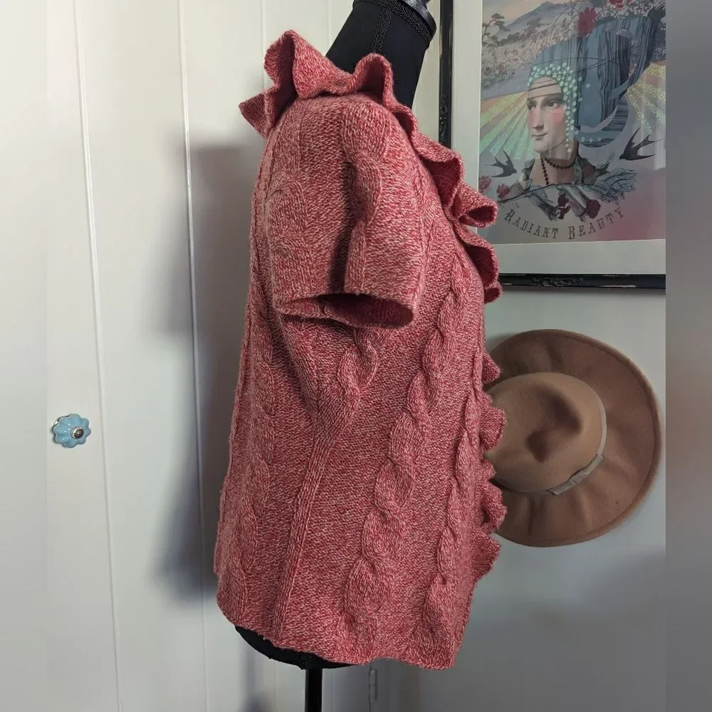 Sleeping on Snow Red Ruffle Cardigan MD Cottagecore Countryside Clown Boho